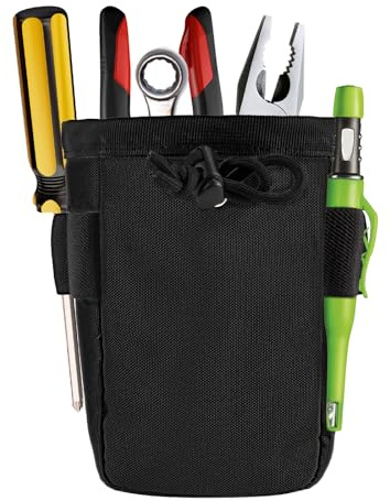Small Tool Pouch with Clip Belt, Nail Pouch Utility Belt Work Pouches for Tools Heavy Duty Electrician Waist Work for Technicians