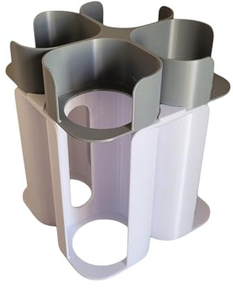 Rangemement Blanc pour 12 Pots et 12 couvercles pour yaourtière multidélices (Gris)