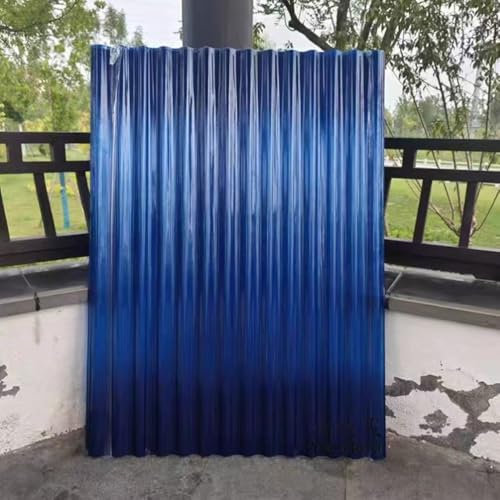 ZIUSFAC Planchas Azul Tejados, Placa Ondulada, Paneles para Tejado 90cm 180cm, Chapa Tejado A Prueba De Agua, Rayos UV, Placa De Aislamiento para Invernaderos Cocheras(11PCS,35.4x71in/90x180cm)