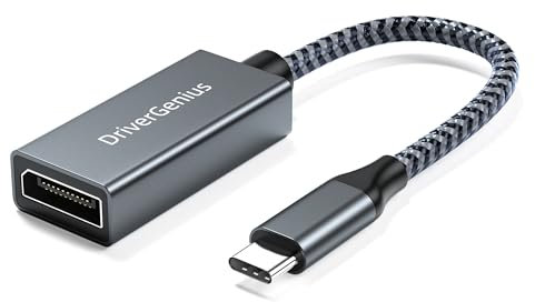 DriverGenius USB-C to 8K/60Hz DisplayPort Adapter Cable (Male/Female) - Compatible with DP-Alt Mode Laptops, PCs, Gaming Consoles & Monitors, Nylon-Braided, Metal Connector (2 Pcs/1 Pack)