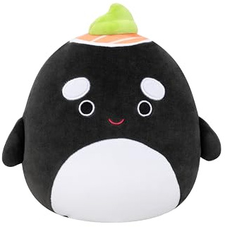 Squishmallows Original 7.5-Inch Kai the Black Sushi Orca Whale | Collectable Cute Plush Toy, Cuddly Toys for Children, Soft Toys, Cute Teddies Suitable for Girls and Boys Ages 3