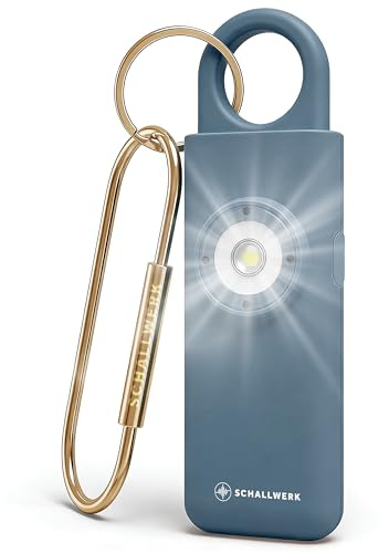 Schallwerk ® Safety+ Taschenalarm für Frauen – Persönlicher Alarm mit LED-Licht – Schrillalarm Schlüsselanhänger für Selbstschutz & Sicherheit unterwegs – laut & kompakt