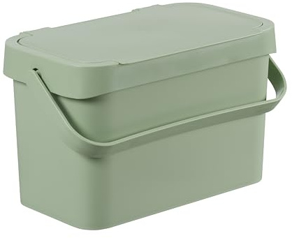 SmartStore Food Waste Caddy 5 L | Green | Kitchen Recycling and Compost | Bin with Handles | Recycled Plastic | 10-Year Guarantee | L29 x W17 x H17 cm