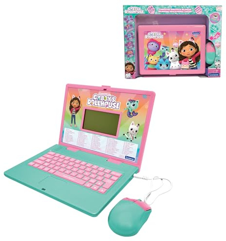 Lexibook, Das Puppenhaus von Gabby, zweisprachiger Lerncomputer Englisch/Italienisch, 124 Aktivitäten in Sprache, Schreiben, Mathematik, Logik, Musik und Spiele, Rosa/Blau, JC598GDHi5LXB