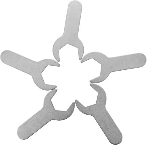 GLEAVI 5pcs Gas Bottle Spanner Set Stainless Steel Multi-Function Metal Wrenches 27mm for Gas Valve Regulators Manual Hand Tool Kit for Home and Outdoor Use