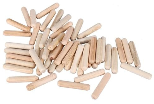 Holzdübel für Schrank, Schublade, rund, geriffelt, Basteldübel, Massivholz, M8, Größe 30 mm, 40 mm, 50 mm, 60 mm, Packung mit 50 Stück, für die Möbelmontage, Holzplattenschreinerei (M8 * 40 (50