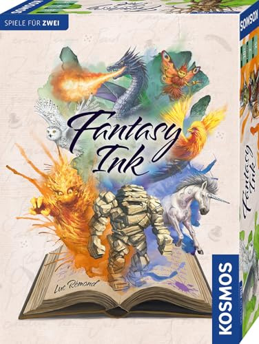 Kosmos Fantasy Ink, Spannendes Brettspiel für 2 Personen | Brettspiel für 2 Spieler ab 10 Jahre, Würfelspiel, Fantasiewesen zum Leben erwecken, tolle Illustrationen