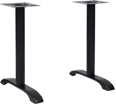PHGTYUK Lot de 2 pieds de table de bistrot en fonte noire - Style industriel - 61 x 8 x 72 cm - Plaque de montage robuste avec trous pré-percés pour faciliter