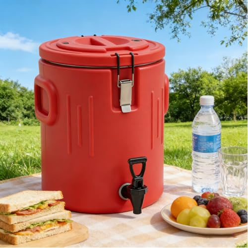 YXZQLOZ Portable Insulated Beverage Dispenser with Faucet & Locking Lid - Hot & Cold Drink Container for Coffee, Soup, Water for Catering & Restaurants (40L)