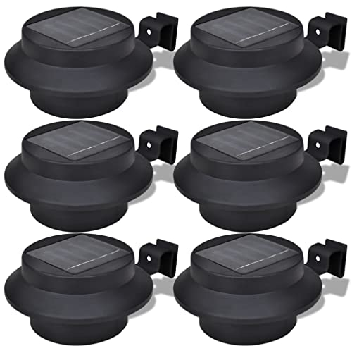 Außenlampe Sonnenlichtset 6 Stk. Zaunlicht Dachrinne-Licht Schwarz