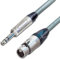 Female XLR to ¼ TRS Jack Lead. Balanced Van Damme Mic Cable. Short 10m 6m 3m 20m (30m, Grey)