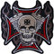 Aufnäher mit Totenkopf-Motiv, bestickt, zum Aufbügeln oder Aufnähen, für Motorrad, Biker