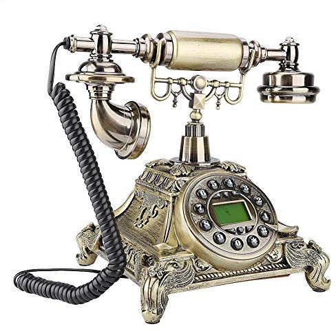 Topiky Vintage-Telefon, Retro-Antik-Tischtelefon im europäischen Stil mit FSK, automatischer Erkennung und DTMF-Anruferkennung für das Home Office