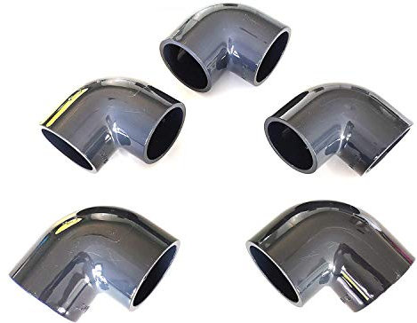 Lot de 5 Coudes PVC Pression 90° / 63mm intérieur F/F PN16 / Piscine et arrosage / 63 mm Manchon