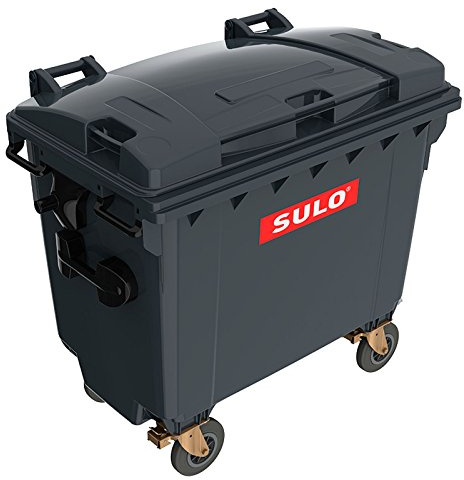 Sulo Müllgroßcontainer MGB 660 Liter mit Flachdeckel (FD) Müllcontainer Mülltonne Abfallcontainer Abfalltonne (Grau)