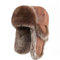 SK Studio Wintermütze mit Ohrenklappen, Warme Baumwolle Trappermütze Hut Unisex Fliegermütze Fellmütze Erwachsenen für Herren Braunes Leder XL