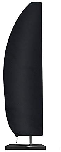 Funda para sombrilla colgante, impermeable, resistente al viento, antirrayos UV, resistente a la rotura, tela Oxford 210D, extragrande, tejida, con cremallera, 265 x 40/70/50 cm, color negro