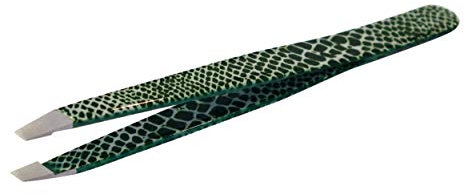 Pinzetta obliqua Green Snake TNS Cosmetics - in acciaio inox qualità professionale