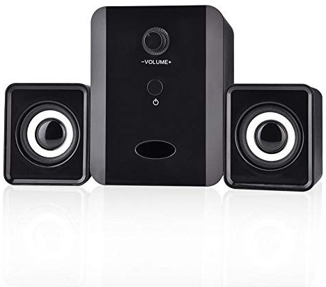 Barra de Sonido DV 5V y USB 5V Subwoofer, Altavoz Combinado, TV DVD para PC de Escritorio(Black)