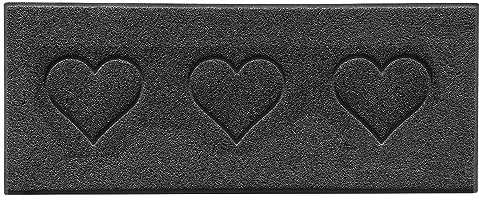 Nicoman Heart Embossed Shape Door Mat Dirt Trapper PVC Spaghetti Mat Washable Quick Drying Barrier Doormat-Dark Grey (Drainage Open-Back)-Runner (150x60cm)