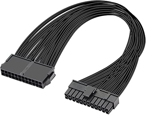 GELRHONR Cavo di prolunga per PSU a 24 pin, scheda madre ATX PSU a 24 pin (20+4) maschio a femmina cavo di prolunga 30cm