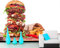 Frtmsticker Fotomurales Xxl Cocina Hamburguesa Papas Fritas Fotomural Tv Foto Mural Pared 3D Fotomurales Decorativos Papel Tapiz Estéreo 3D Fotomurales 3D Fotomural Vinilo Papel Pintado 140X70Cm