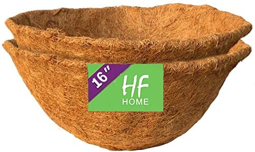 HFHOME 2 Pcs 16/40.5cm Hanging Basket Liner, Round Coco Liner, Coco Fiber Replacement Liner, Planter Liner for Hanging Basket, Garden Flower Pots in the Balcony or Garden