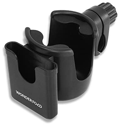 WonderFold Becher- und Handyhalter für KinderVans – Mit rutschfestem Design und Gummigriffen für stabilen Halt deiner Getränke (Kompatibel mit Allen Wagenmodellen) in Schwarz