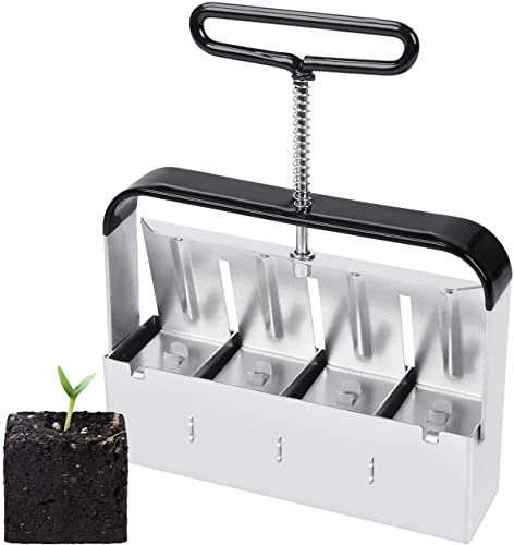 Yangers Herramienta de Bloqueo Bloqueador de Suelo Manual de 4 Piezas Soil Blocker Bandejas de Semillas germinación Semillas Herramienta de jardín por Hogar y Jardín plántulas esquejes invernaderos