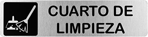 Becral® - Señal de acero inoxidable CUARTO DE LIMPIEZA | Placa puerta | Señal informativa | Cartel Puerta 200X50mm (ref.RD707047)