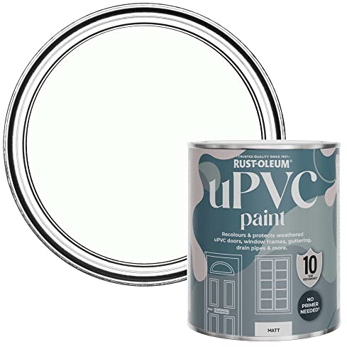 Rust-Oleum Peinture Blanche pour Portes & Fenêtres en PVC, Finition Mate - Craie Blanche 750ml