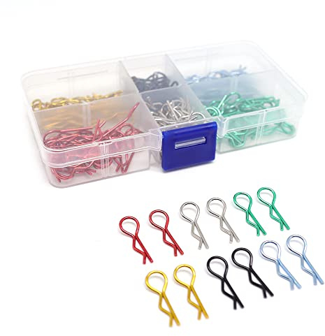 WANGCL 180 Stück 6 Farben RC Körperclips R Pins Edelstahl Teile für 1/8 1/10 1/12 Maßstab Traxxas Axial Arrma Rc4WD Redcat