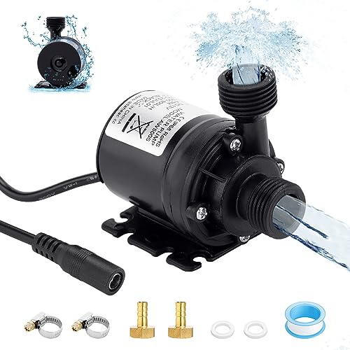HSEAMALL Mini bomba de agua DC 12 V, sin escobillas, bomba de agua sumergible para estanque, acuario, acuario, fuente solar, circulación de agua (mini bomba de agua con adaptador)