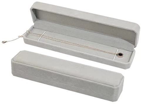 1x22x5.5x3.5 cm kleine Armband-Geschenkbox für Geschenke, Armband, Box, Geschenk, Samt, Verpackung, Schmuckschatulle, Geschenkbox für Halsketten für Ohrringe, Ketten, Schmuck (grau)