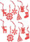 Set 12er Anhänger Weihnachtsbaum Geschenkanhänger Deko Weihnachten Weihnachtsbaum Hänger Schmuck Glocken Rentier Stern Anhänger Rot