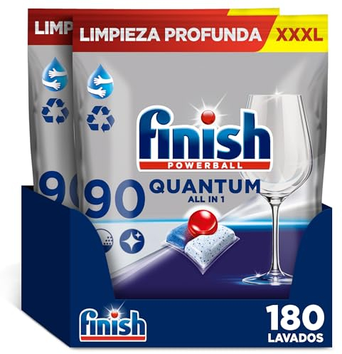 Finish Powerball Quantum All in 1 Pastillas para el lavavajillas Regular 180 pastillas (2 paquetes de 900 pastillas)