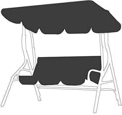 Garden Outdoor 3-Personen-Veranda-Schaukelstuhl aus Metall mit Baldachin, Schwarz