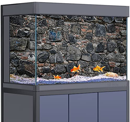 SB little Aquarium-Hintergrund-Aufkleber, Dekoration für Aquarien, Reptilien-Lebensraum, Wand-Ziegelstein-Stein-Textur, HD-3D-Poster (50 x 100 cm)