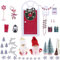 Nabeta Deco Holz Wichteltür Set Weihnachtsdeko Miniatur Puppenhaus Zubehör Weihnachtswichtel Tür Set mit Stern Hirsch Flagge Windmühle Weihnachtsbaum Dekokranz…