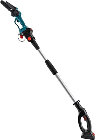 Elektro Hochentaster Akku, Teleskop Astsäge, Baumsäge Heckenschere mit Battery Charger Arbeitshöhe bis 1.6 Meter zum Sägen von hohen Ästen kleinen Bäumen usw.