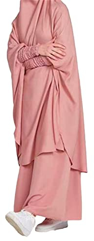 Muslimische Kleider Damen 2 Teiler - Gebetskleidung Set Mit Mit Kopftuch Länge Hijab + Rock 2 Teilig Set Muslimisches Damenkleid Zweiteiliges Gebetsmaxikleid Hijab Langarm Burka Full Cover