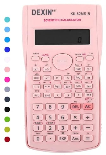 Calcolatrice scientifica da tavolo, calcolatrice scientifica per studenti, calcolatrice scientifica a 240 funzioni, 2 righe 10+2 cifre, calcolatrice matematica da scrivania per scuola (rosa)