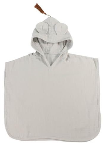 Puckdaddy Badeponcho Emma Musselin - Grau Baby Badetuch
