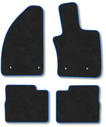 Fiat Tipo (2016-2023) [Automatic] Carpet Car Mats | Blue Edge Trim Tailored Fit Floor Mats Full Coverage Protection Accessories Easy Clean Anti Slip Made in the UK