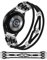 Wearlizer Perlen Armband Kompatibel mit Samsung Galaxy Watch 6/7/4/5/Active 2 40mm 44m,Galaxy Watch 3 41mm Damen, 20mm geflochtenes Nylon elastisch Boho Solo Loop-Armband, Schwarz，S