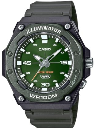 Casio MW-620H Series | Men's Digital Watch | (Green/Black) | 100M WR | LED Illuminator | 3-Year Battery