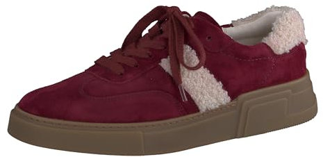 Paul Green Damen Sneaker mit Wechselfußbett, Frauen Low-Top Sneaker,Freizeitschuhe,Turnschuhe,Laufschuhe,schnürschuhe,Rot (Wine/Biscuit),38 EU / 5 UK
