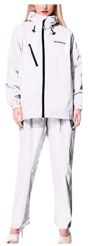 KBOPLEMQ Wasserdichte Jacke/Hosenanzug Damen Outdoor Regenmantel Winddicht Jacke Outdoor-Bergsteigen Klettern Sport Set Regenanzug Reißverschluss Regenjacke Regenhose Wasserdichter Anzug