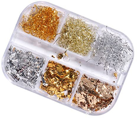 PLAFOPE Nail Art Foil Glitter Decor 2 Packs Flakes for Nail Flakes Manicure Sticker Handicraft