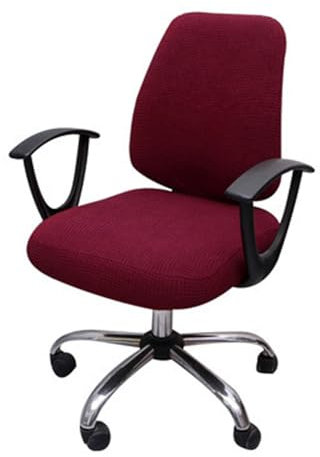 ACESOME Computer Chair Cover, Office Chair Covers, Protective Stretchable Desk Chair Cover, Removable Washable Universal Armchair Cover Slipcover Seat Cover Protector (Wine red)